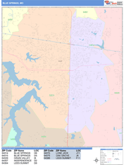 Blue Springs Digital Map Color Cast Style